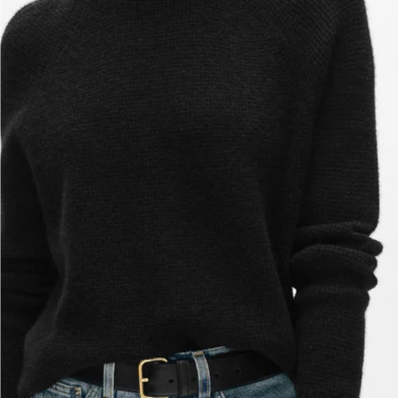 White and Warren Waffle Cashmere sweater in black sz small. Brand new - Picture 2 of 4